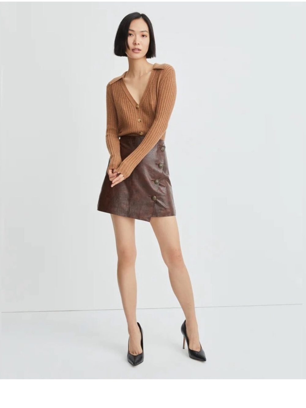 VERONICA BEARD Dinard Vegan Leather Skirt in Chicory – Size 4